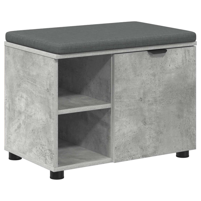 Bancă pentru hol cu pernă cu raft Gri Beton 60 x 38 x 46 cm - WALTI WALTI