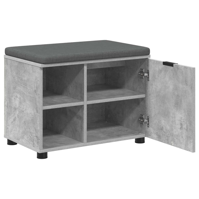 Bancă pentru hol cu pernă cu raft Gri Beton 60 x 38 x 46 cm - WALTI WALTI
