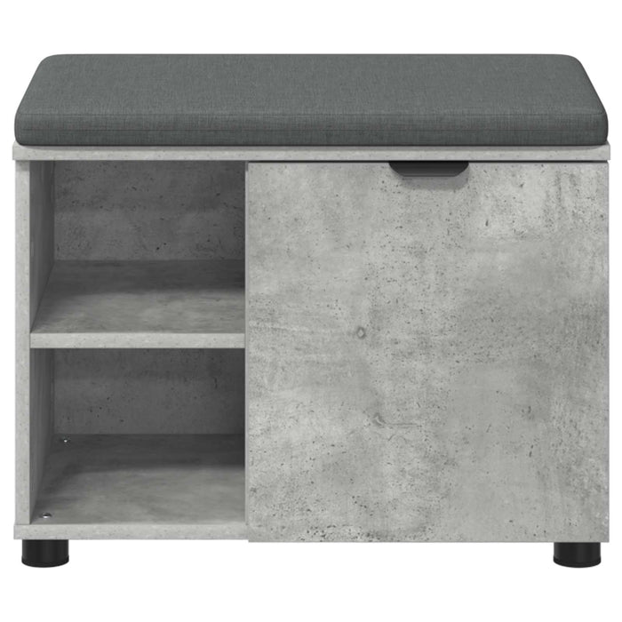 Bancă pentru hol cu pernă cu raft Gri Beton 60 x 38 x 46 cm - WALTI WALTI