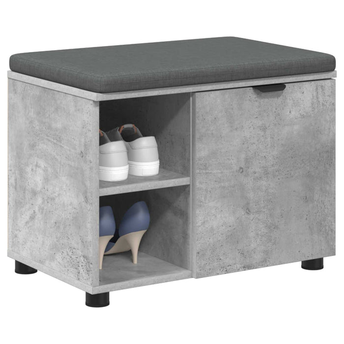 Bancă pentru hol cu pernă cu raft Gri Beton 60 x 38 x 46 cm - WALTI WALTI