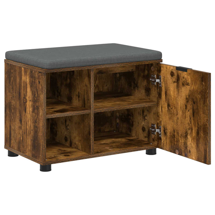 Bancă pentru hol cu pernă cu raft Stejar Afumat 60 x 38 x 46 cm - WALTI WALTI