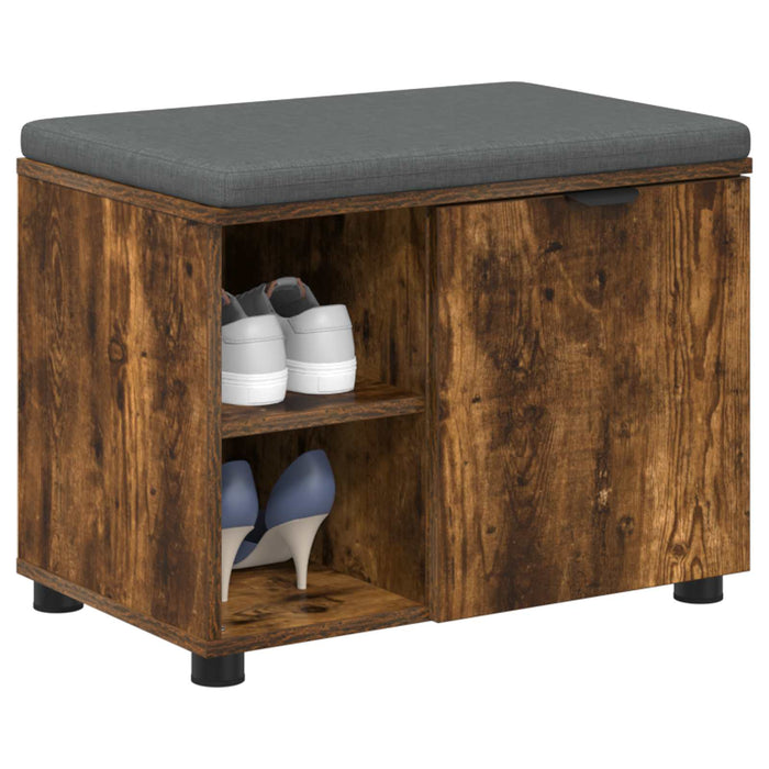 Bancă pentru hol cu pernă cu raft Stejar Afumat 60 x 38 x 46 cm - WALTI WALTI