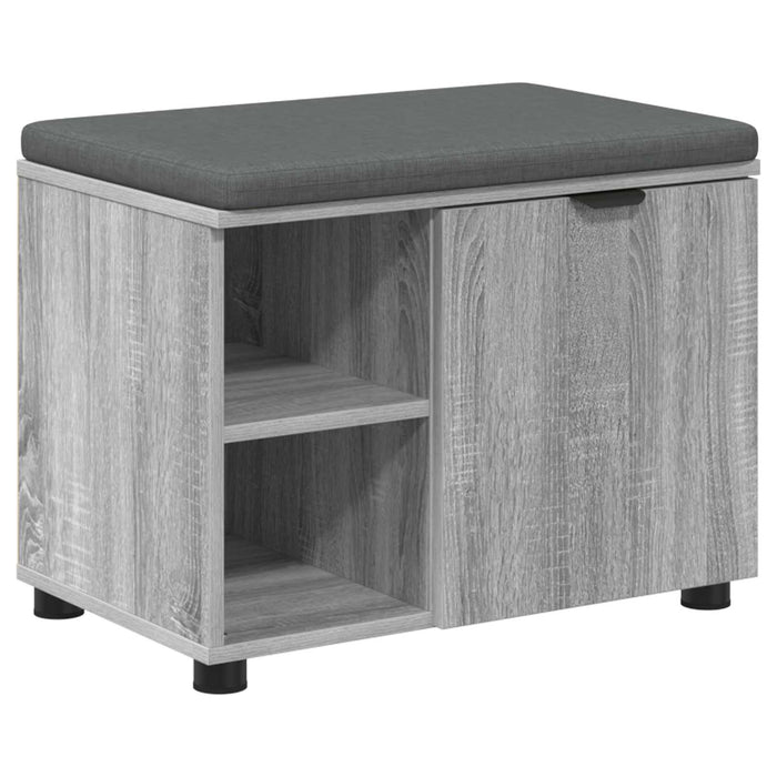 Bancă pentru hol cu pernă cu raft Sonoma gri 60 x 38 x 46 cm - WALTI WALTI