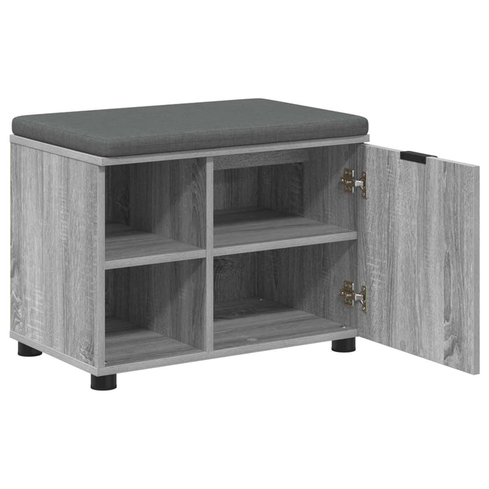 Bancă pentru hol cu pernă cu raft Sonoma gri 60 x 38 x 46 cm - WALTI WALTI