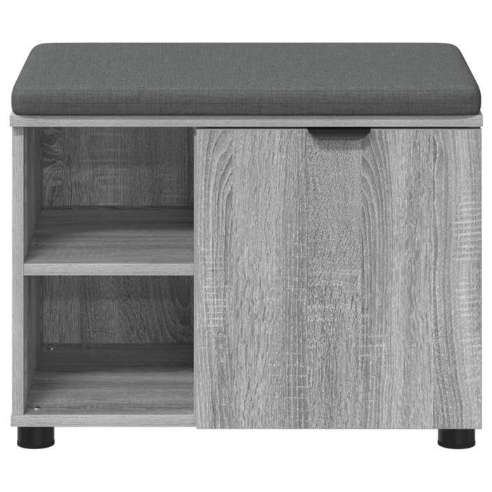 Bancă pentru hol cu pernă cu raft Sonoma gri 60 x 38 x 46 cm - WALTI WALTI