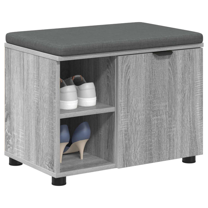 Bancă pentru hol cu pernă cu raft Sonoma gri 60 x 38 x 46 cm - WALTI WALTI