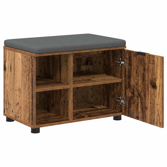 Bancă pentru hol cu pernă cu raft Lemn vechi 60 x 38 x 46 cm - WALTI WALTI