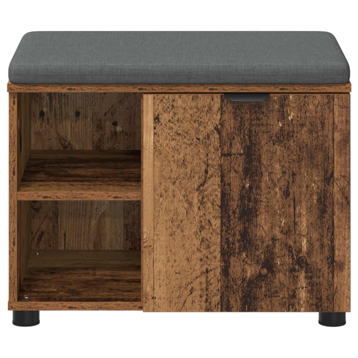 Bancă pentru hol cu pernă cu raft Lemn vechi 60 x 38 x 46 cm - WALTI WALTI