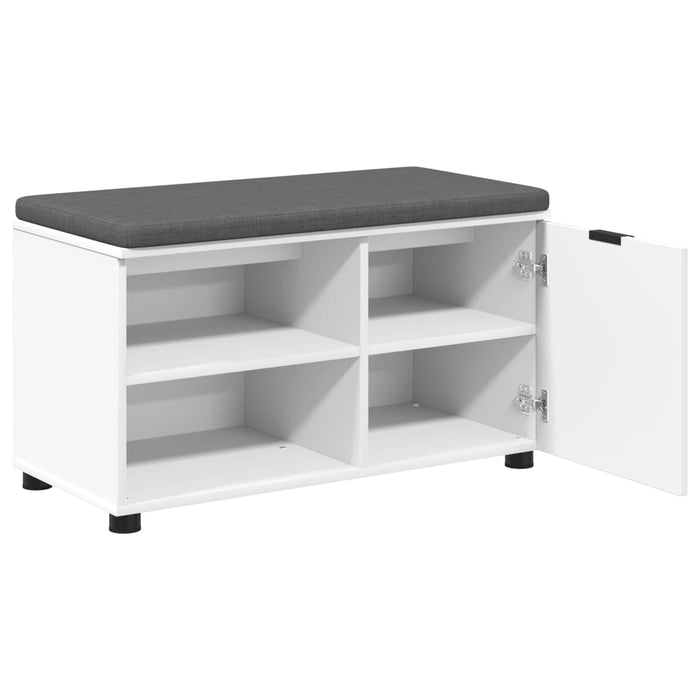 Bancă pentru hol cu pernă cu raft cu ușă Alb 80 x 38 x 46 cm - WALTI WALTI