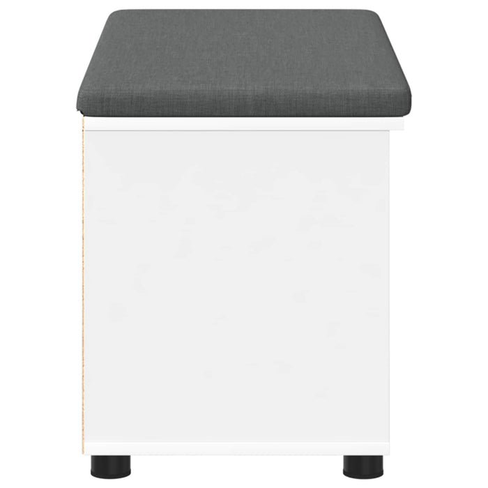 Bancă pentru hol cu pernă cu raft cu ușă Alb 80 x 38 x 46 cm - WALTI WALTI