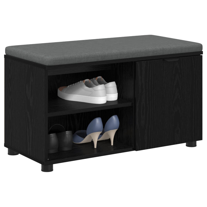 Bancă pentru hol cu pernă cu raft Stejar Negru 80 x 38 x 46 cm - WALTI WALTI