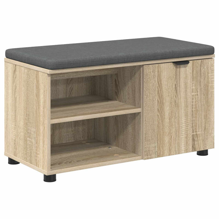 Bancă pentru hol cu pernă cu raft Stejar Sonoma 80 x 38 x 46 cm - WALTI WALTI