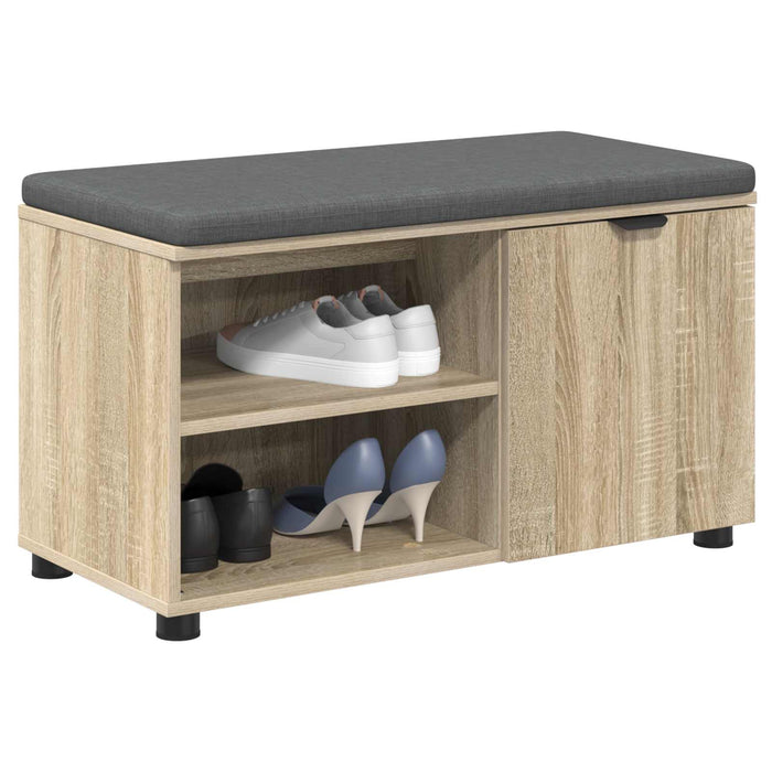 Bancă pentru hol cu pernă cu raft Stejar Sonoma 80 x 38 x 46 cm - WALTI WALTI