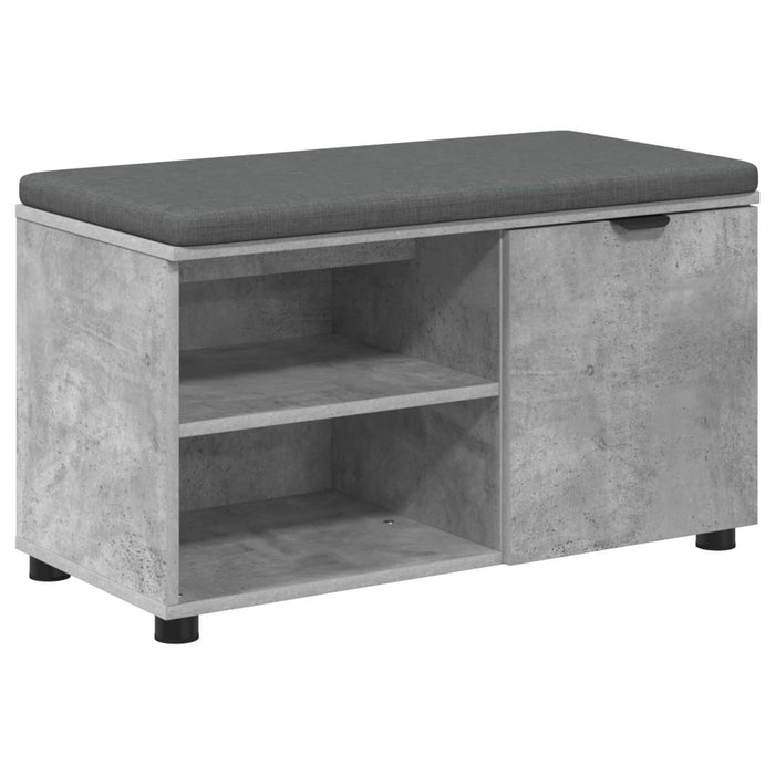 Bancă pentru hol cu pernă cu raft Gri Beton 80 x 38 x 46 cm - WALTI WALTI