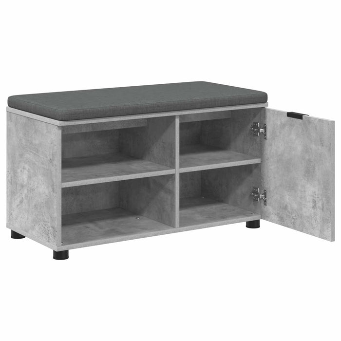 Bancă pentru hol cu pernă cu raft Gri Beton 80 x 38 x 46 cm - WALTI WALTI