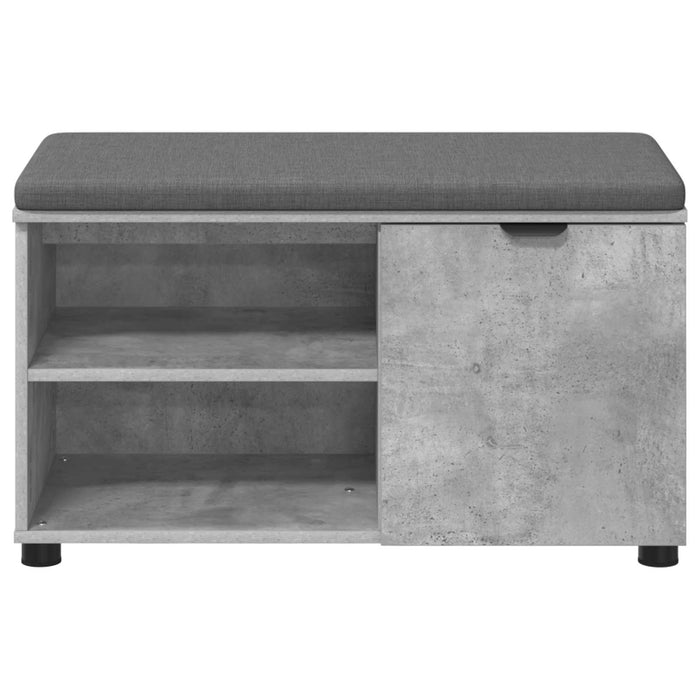 Bancă pentru hol cu pernă cu raft Gri Beton 80 x 38 x 46 cm - WALTI WALTI