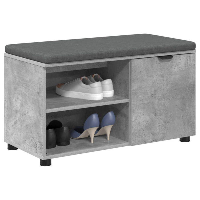 Bancă pentru hol cu pernă cu raft Gri Beton 80 x 38 x 46 cm - WALTI WALTI