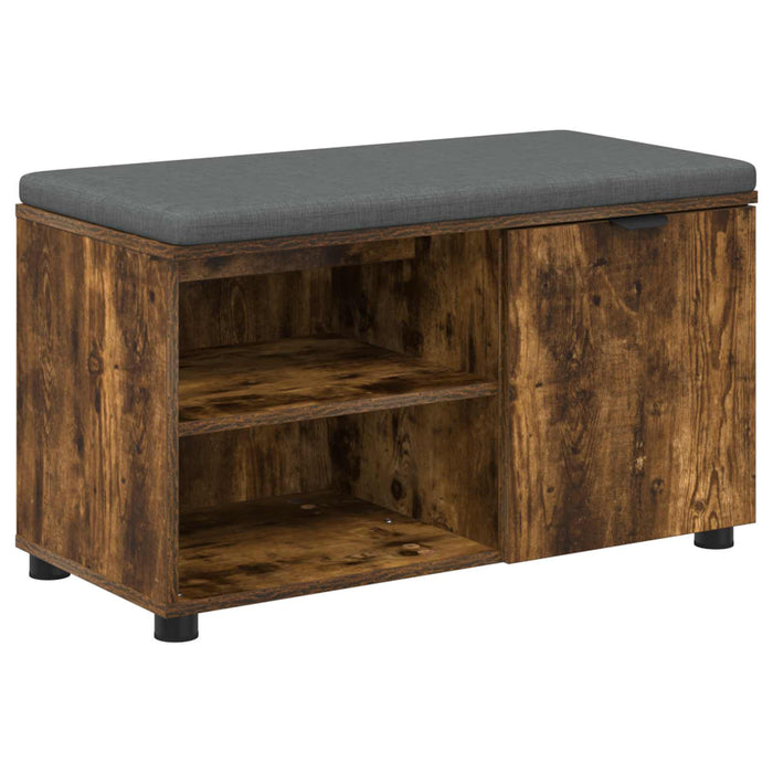 Bancă pentru hol cu pernă cu raft Stejar Afumat 80 x 38 x 46 cm - WALTI WALTI