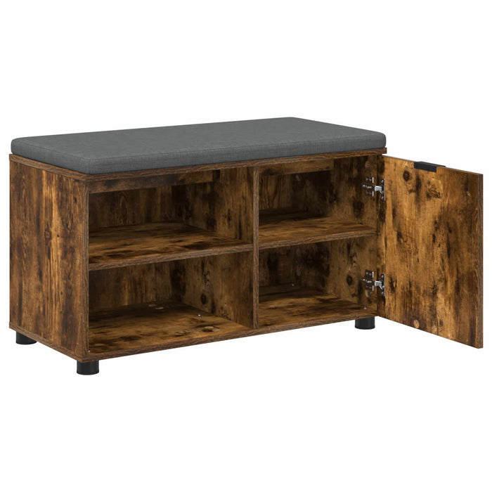Bancă pentru hol cu pernă cu raft Stejar Afumat 80 x 38 x 46 cm - WALTI WALTI