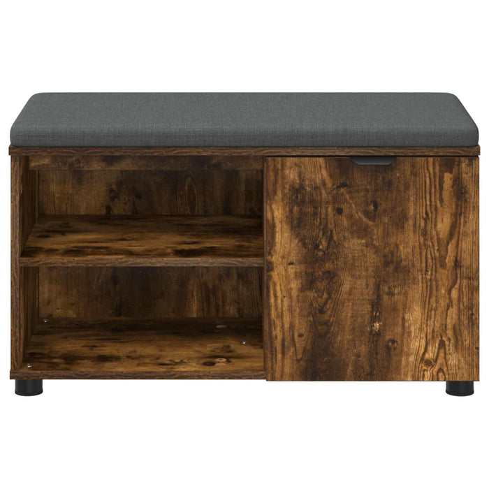 Bancă pentru hol cu pernă cu raft Stejar Afumat 80 x 38 x 46 cm - WALTI WALTI