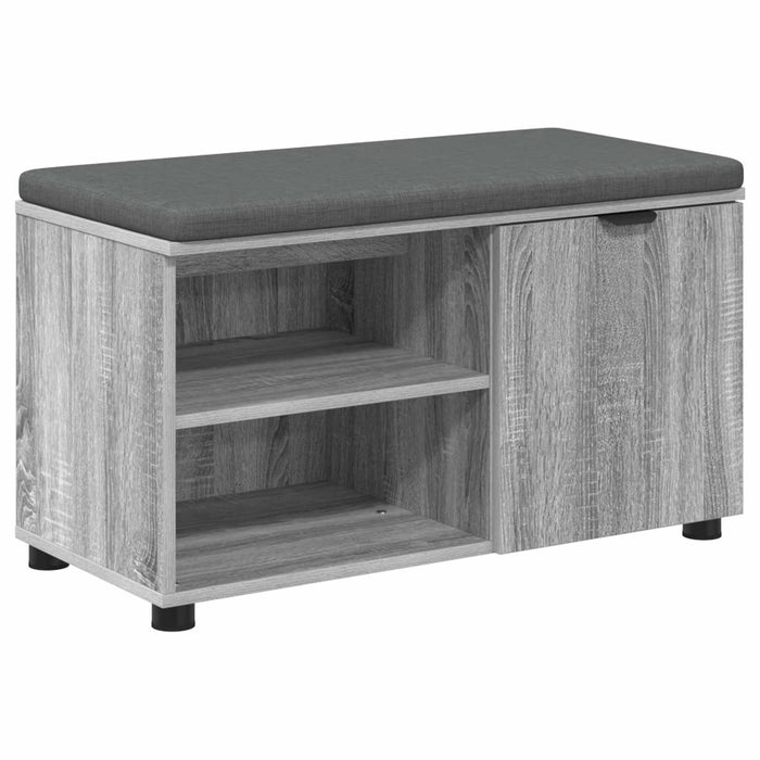 Bancă pentru hol cu pernă cu raft Sonoma gri 80 x 38 x 46 cm - WALTI WALTI
