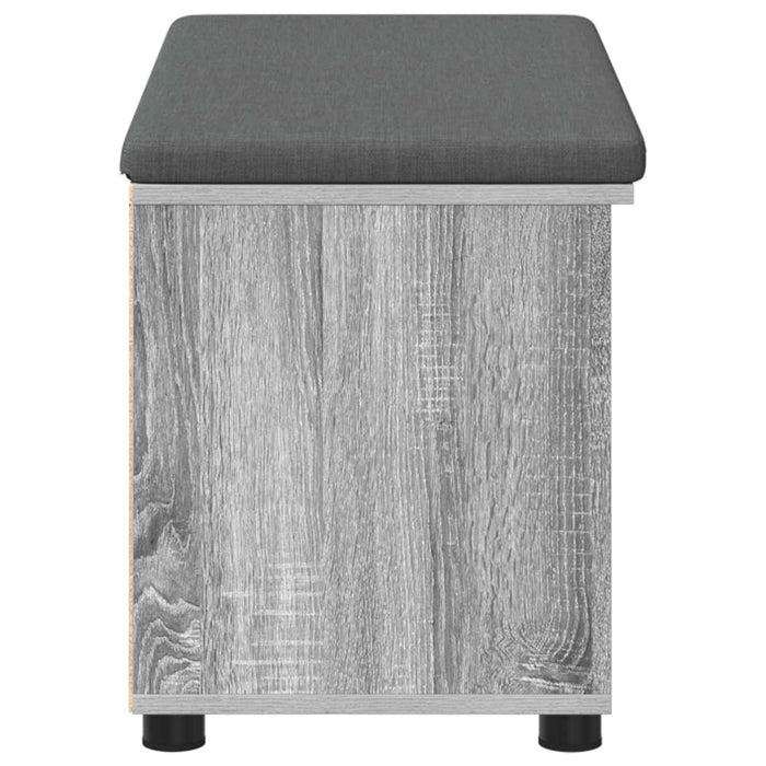 Bancă pentru hol cu pernă cu raft Sonoma gri 80 x 38 x 46 cm - WALTI WALTI
