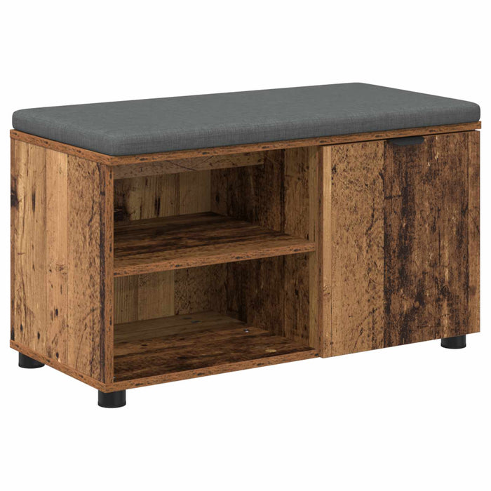 Bancă pentru hol cu pernă cu raft Lemn vechi 80 x 38 x 46 cm - WALTI WALTI
