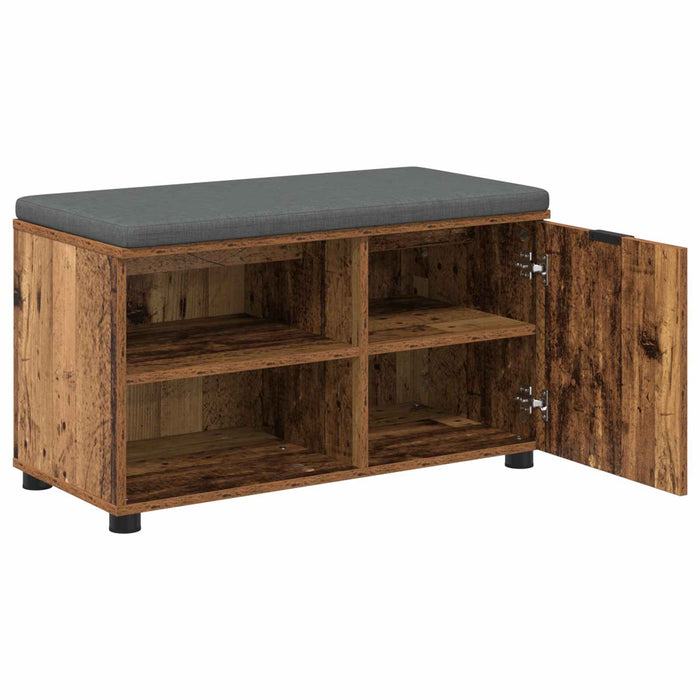 Bancă pentru hol cu pernă cu raft Lemn vechi 80 x 38 x 46 cm - WALTI WALTI
