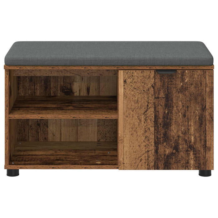 Bancă pentru hol cu pernă cu raft Lemn vechi 80 x 38 x 46 cm - WALTI WALTI
