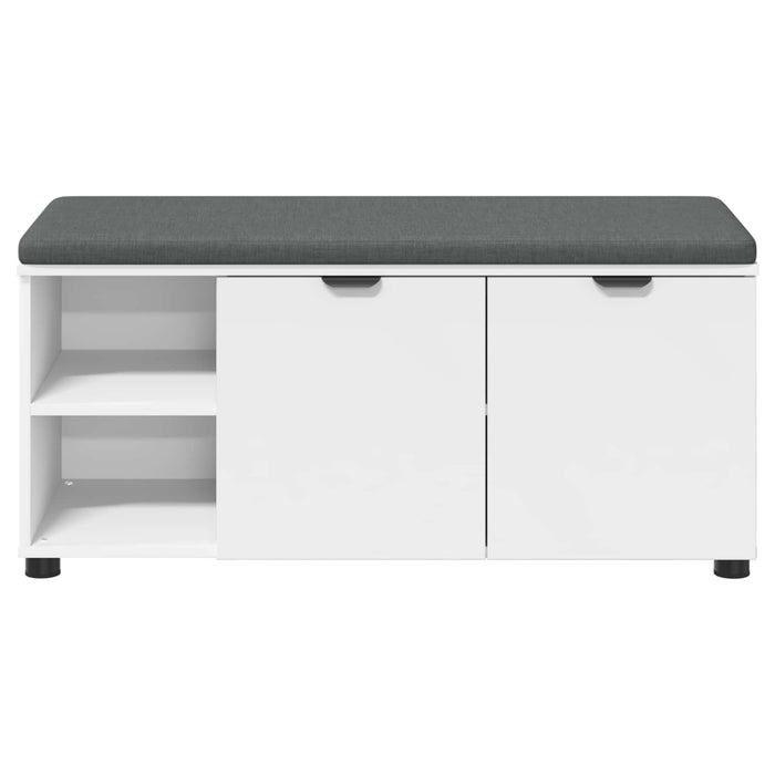 Bancă pentru hol cu pernă cu raft cu ușă Alb 100 x 38 x 46 cm - WALTI WALTI
