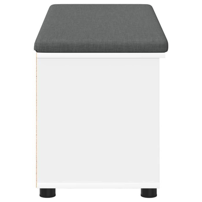 Bancă pentru hol cu pernă cu raft cu ușă Alb 100 x 38 x 46 cm - WALTI WALTI