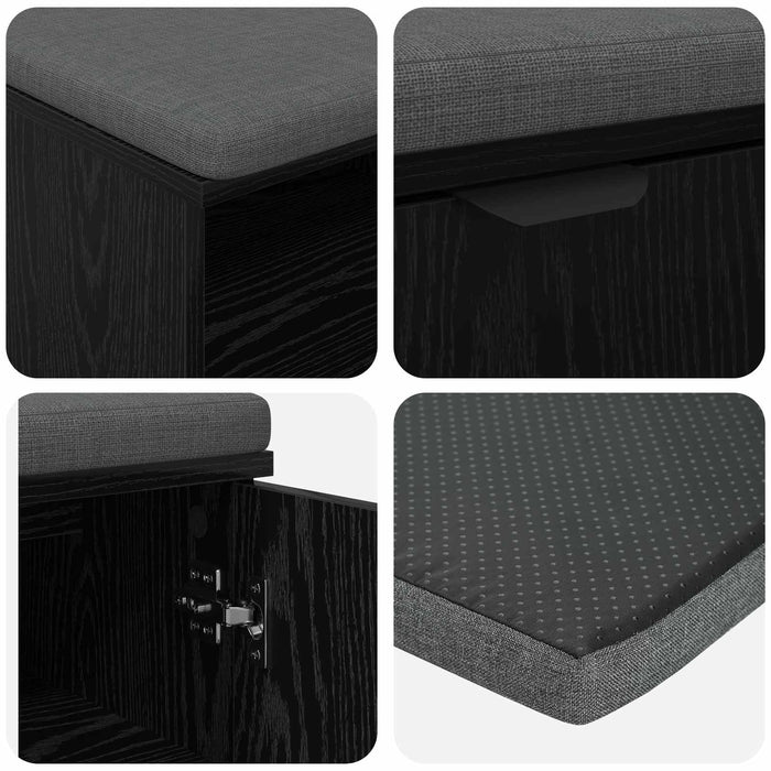 Bancă pentru hol cu pernă cu raft Stejar Negru 100 x 38 x 46 cm - WALTI WALTI