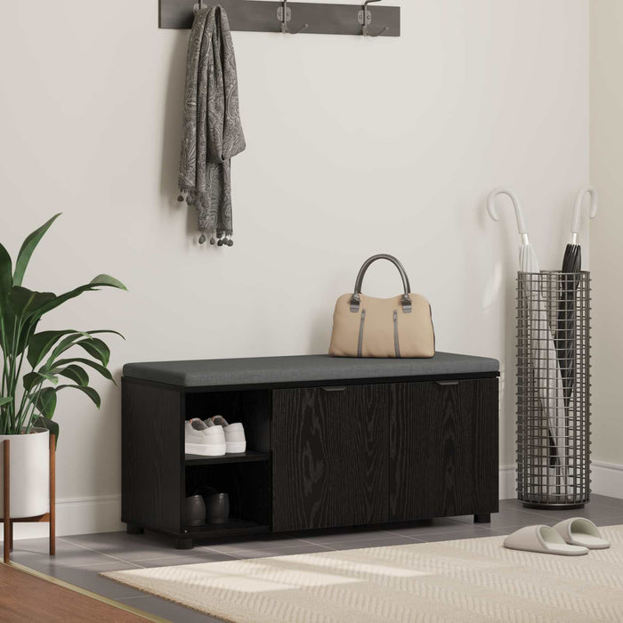 Bancă pentru hol cu pernă cu raft Stejar Negru 100 x 38 x 46 cm - WALTI WALTI