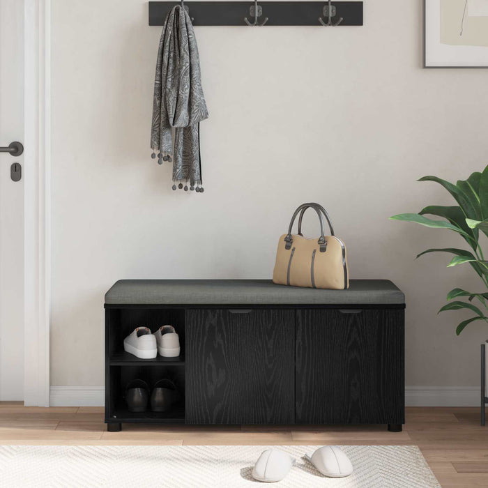 Bancă pentru hol cu pernă cu raft Stejar Negru 100 x 38 x 46 cm - WALTI WALTI