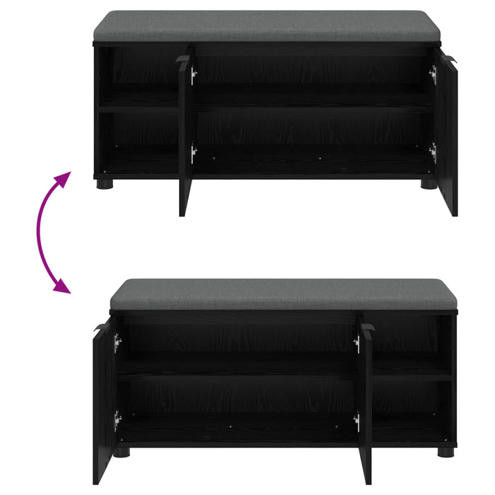 Bancă pentru hol cu pernă cu raft Stejar Negru 100 x 38 x 46 cm - WALTI WALTI
