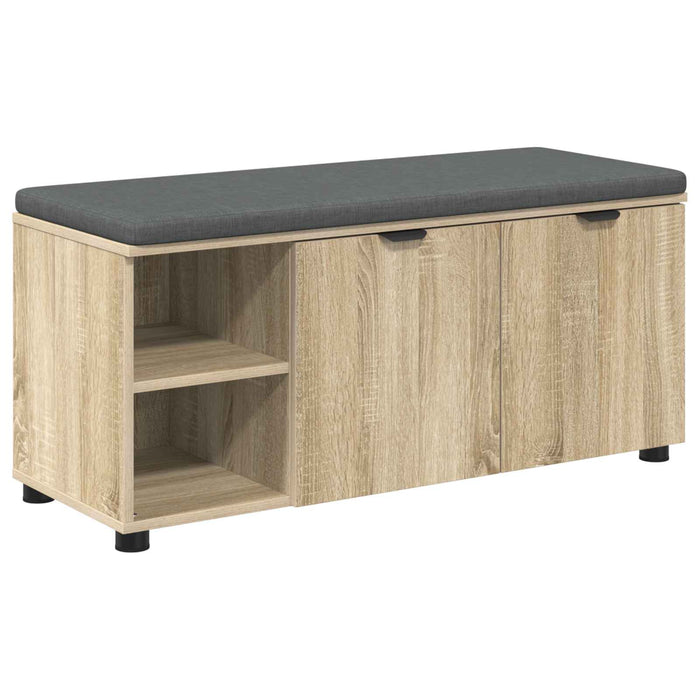 Bancă pentru hol cu pernă cu ușă Stejar Sonoma 100 x 38 x 46 cm WALTI