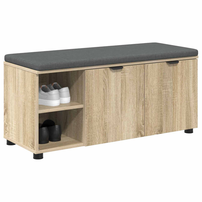 Bancă pentru hol cu pernă cu ușă Stejar Sonoma 100 x 38 x 46 cm WALTI