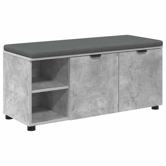 Bancă pentru hol cu pernă cu raft Gri Beton 100 x 38 x 46 cm - WALTI WALTI