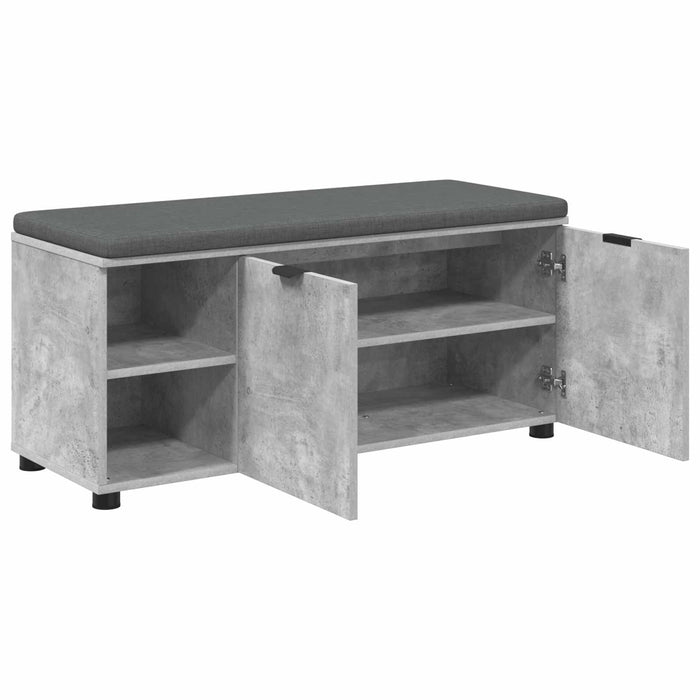 Bancă pentru hol cu pernă cu raft Gri Beton 100 x 38 x 46 cm - WALTI WALTI