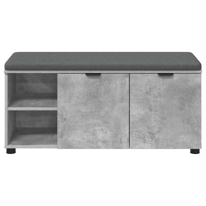Bancă pentru hol cu pernă cu raft Gri Beton 100 x 38 x 46 cm - WALTI WALTI