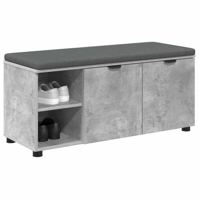 Bancă pentru hol cu pernă cu raft Gri Beton 100 x 38 x 46 cm - WALTI WALTI