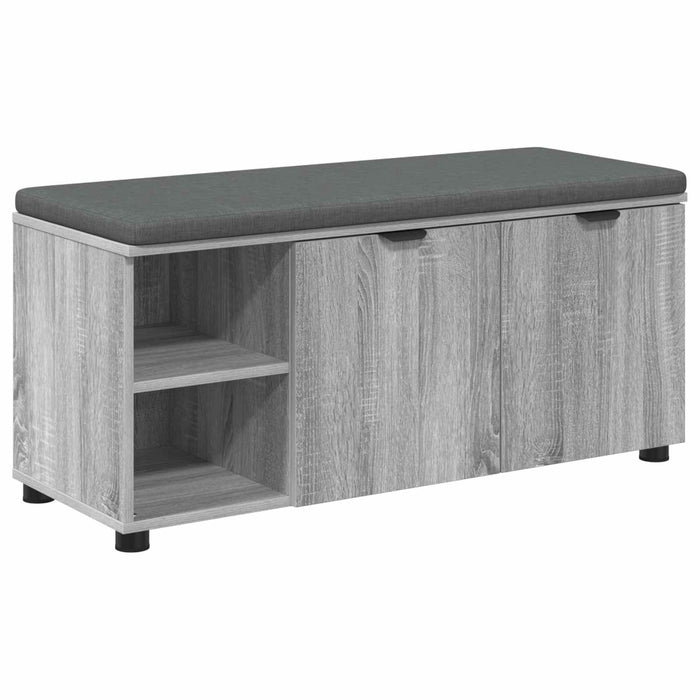 Bancă pentru hol cu pernă cu raft Sonoma gri 100 x 38 x 46 cm - WALTI WALTI