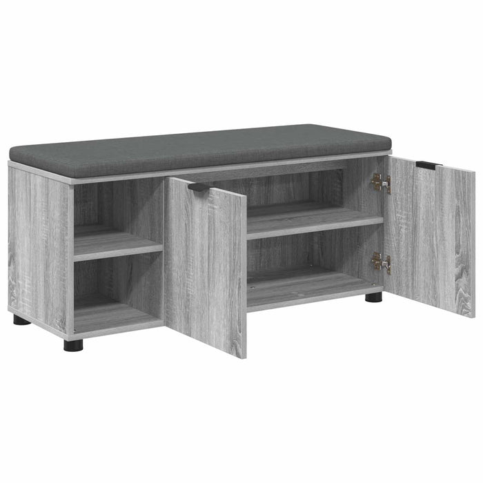 Bancă pentru hol cu pernă cu raft Sonoma gri 100 x 38 x 46 cm - WALTI WALTI