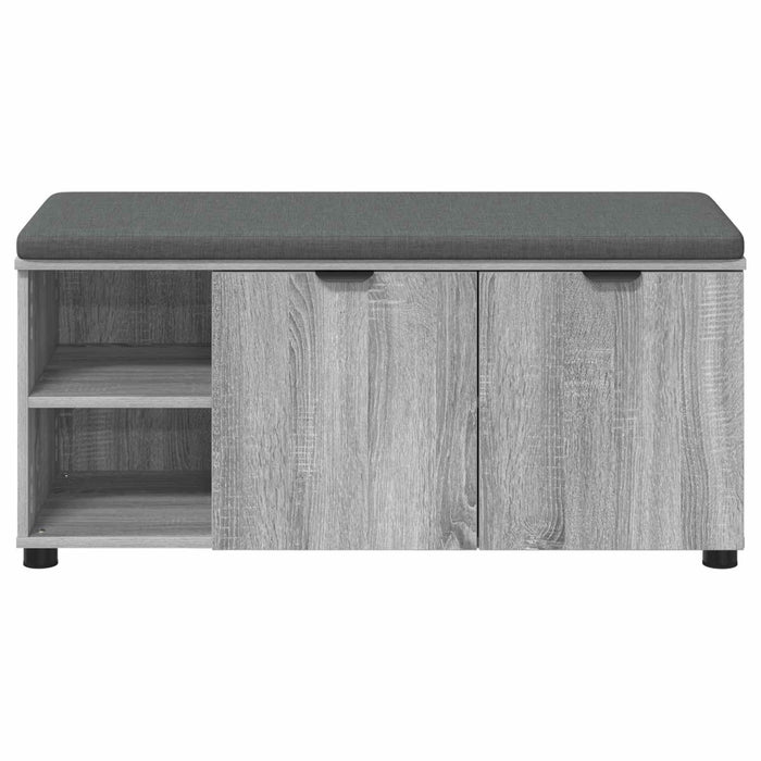 Bancă pentru hol cu pernă cu raft Sonoma gri 100 x 38 x 46 cm - WALTI WALTI