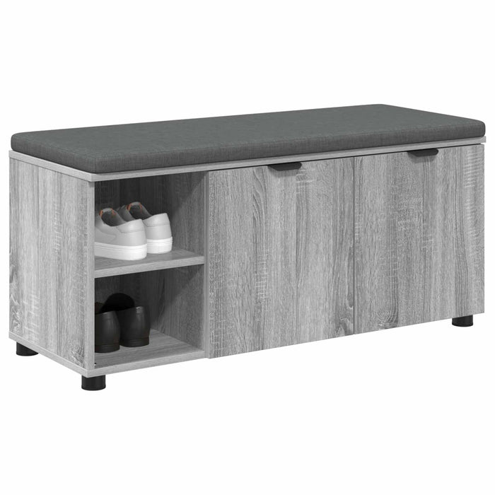 Bancă pentru hol cu pernă cu raft Sonoma gri 100 x 38 x 46 cm - WALTI WALTI