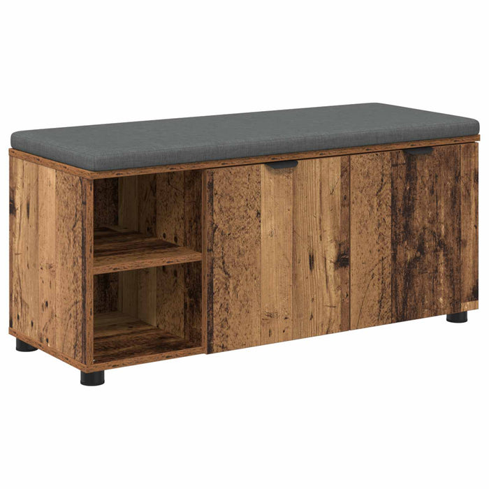 Bancă pentru hol cu pernă cu raft Lemn vechi 100 x 38 x 46 cm - WALTI WALTI