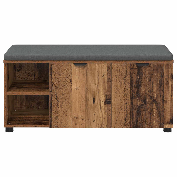 Bancă pentru hol cu pernă cu raft Lemn vechi 100 x 38 x 46 cm - WALTI WALTI