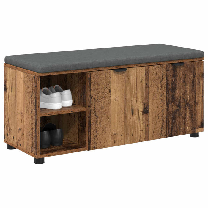 Bancă pentru hol cu pernă cu raft Lemn vechi 100 x 38 x 46 cm - WALTI WALTI