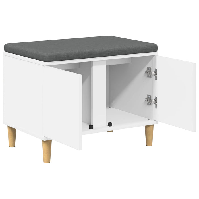 Bancă pentru hol cu pernă cu depozitare Alb 60 x 38 x 46 cm - WALTI WALTI