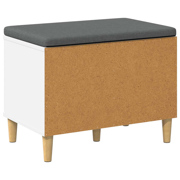 Bancă pentru hol cu pernă cu depozitare Alb 60 x 38 x 46 cm - WALTI WALTI